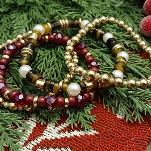 Set of 4 Gold-toned Bracelets